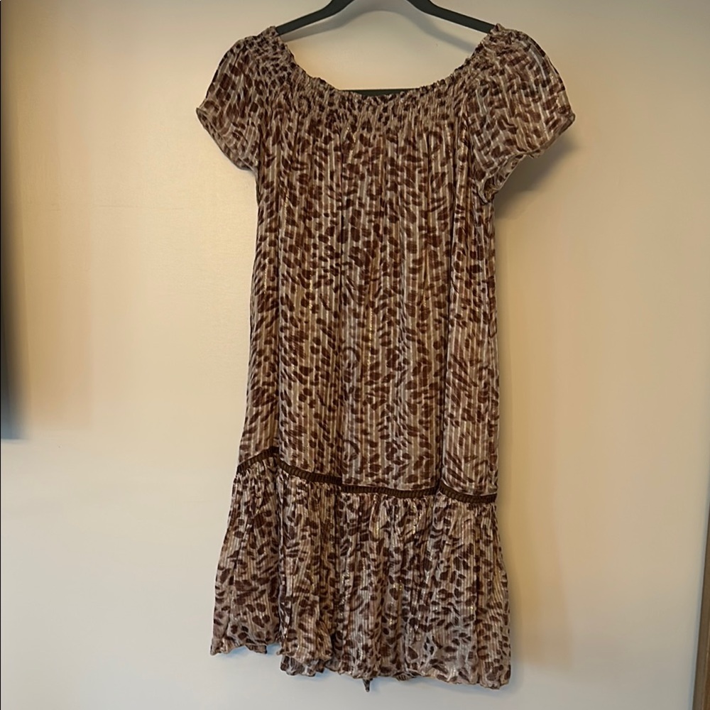 Leopard print Off the Shoulder Mini Dress